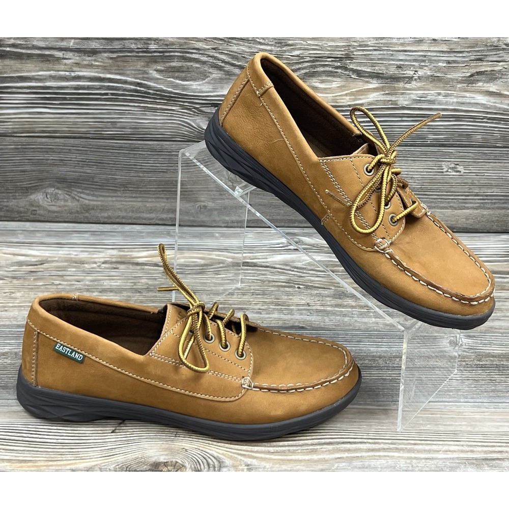 Eastland Tan Leather Boat Shoes - Women's Flats & Loafers